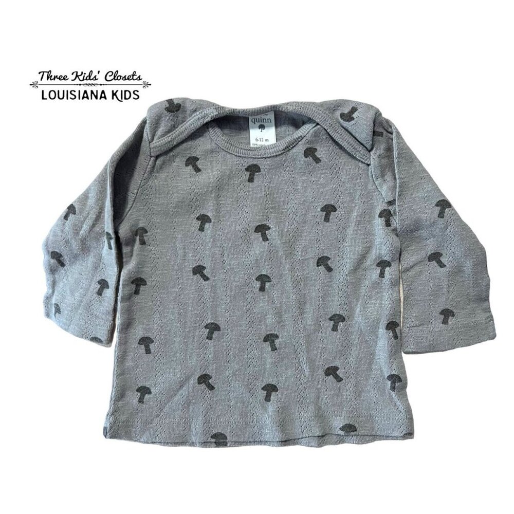 Kate Quinn 6-12m Grey Mushroom Pointelle Top
